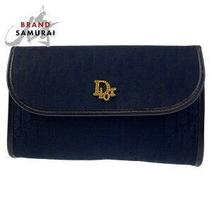 Dior Trotter Navy Blue canvas chain shoulder bag handbag